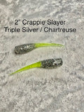 2" Crappie Slayer Triple Silver Blaze Chartreuse