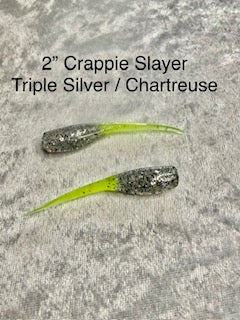 2" Crappie Slayer Triple Silver Blaze Chartreuse