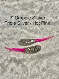 2" Crappie Slayer Triple Silver Hot Pink