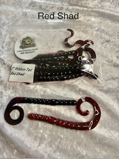 7 inch Ribbon Tail Red Shad